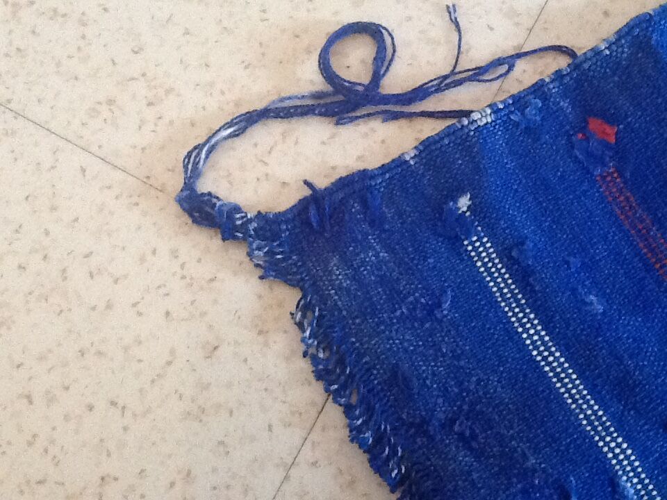 Carpet vintage in majorelle blue sabra 120 x 53 cm