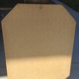 Octagonal mirror dark wood 82x62cm