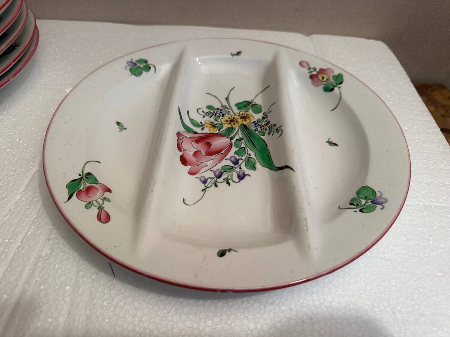6 asparagus plates Luneville early 20th century