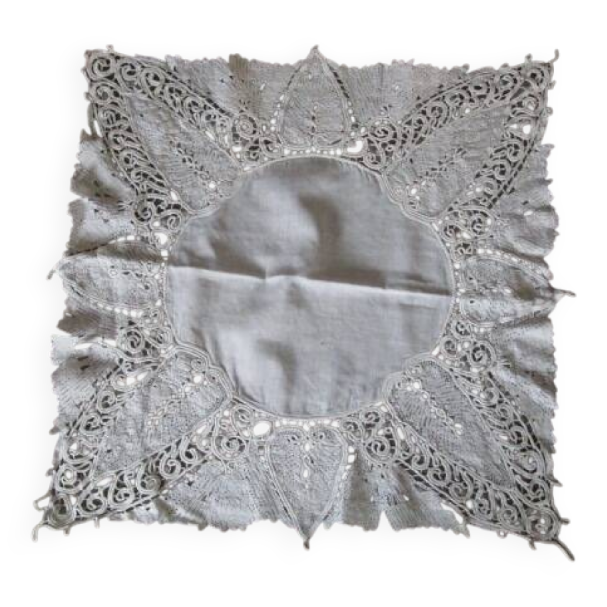 Antique embroidered table centerpiece/placemat 58 cm x 58 cm