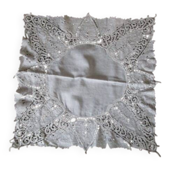Antique embroidered table centerpiece/placemat 58 cm x 58 cm