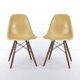 Paire (2) de chaises Herman Miller Vintage Eames DSW Side Shell couleur ocre clair