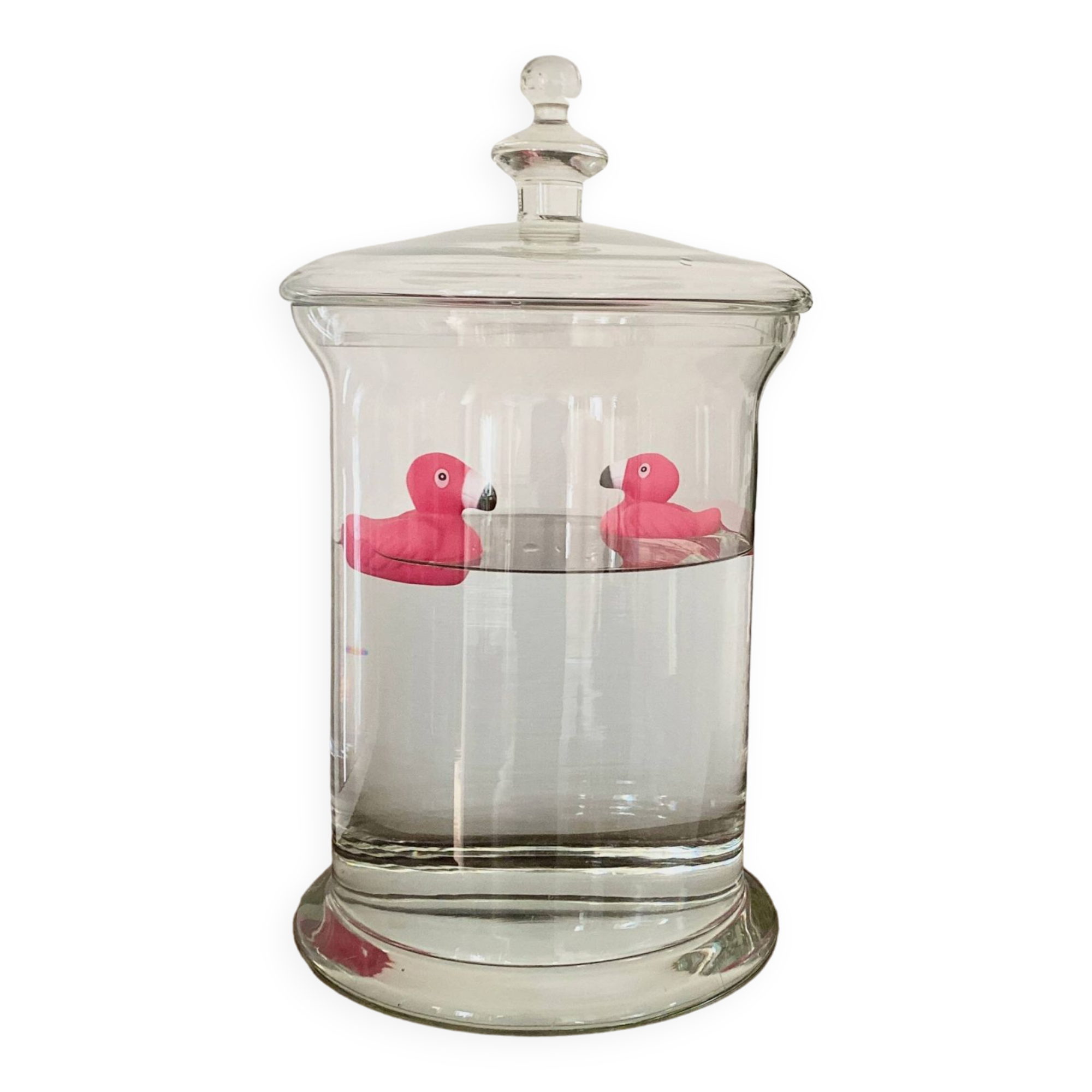 Candy box, pharmacy pot, pot with vintage glass lid Diameter 22.5 cm