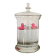 Candy box, pharmacy pot, pot with vintage glass lid Diameter 22.5 cm
