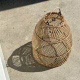 Rattan pendant lamp in the shape of bell D25 H28
