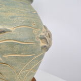 Ceramic lamp decorated fish in relief circa 1970