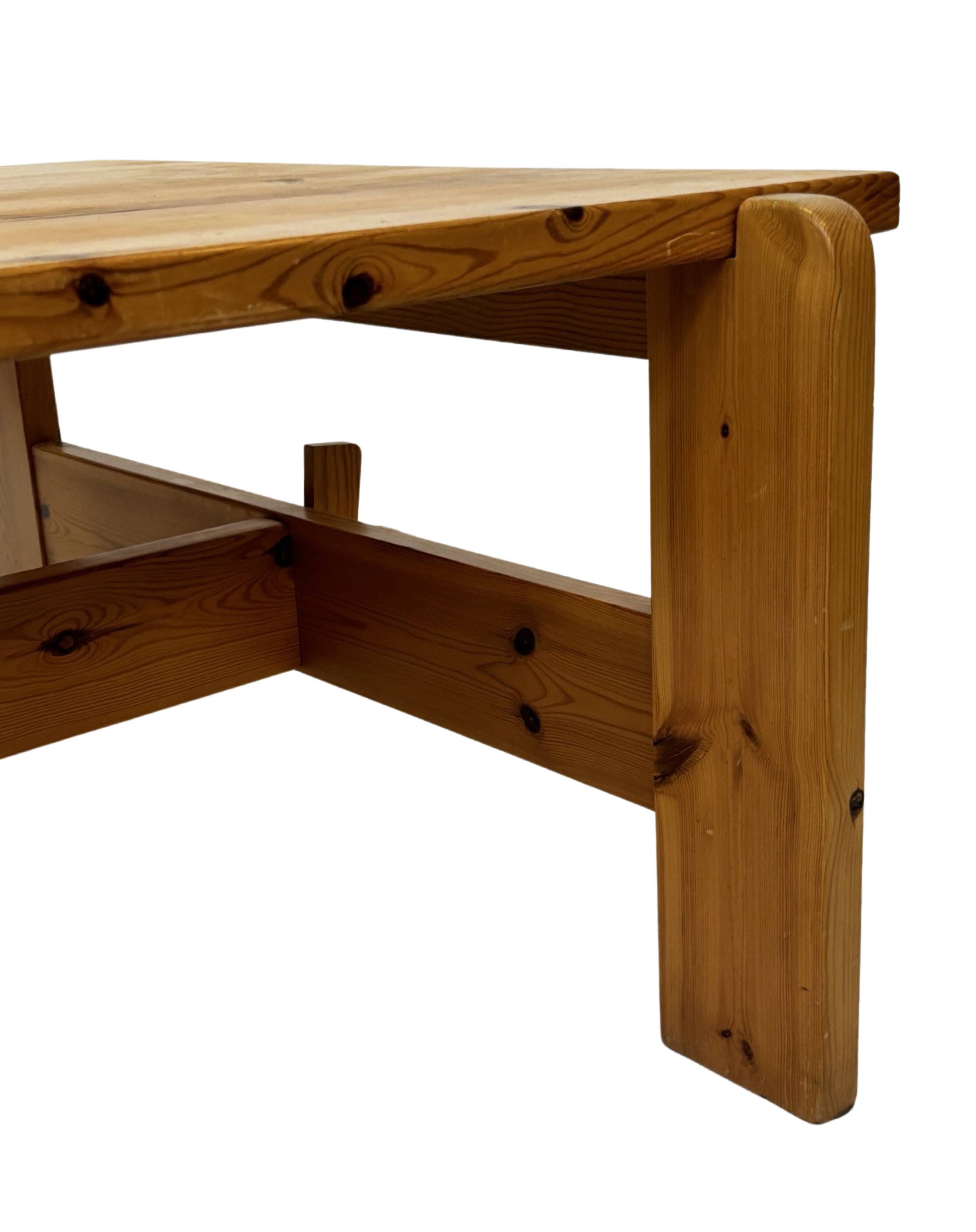 Vintage coffee table pinewood minimalist 1970s design