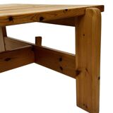 Vintage coffee table pinewood minimalist 1970s design