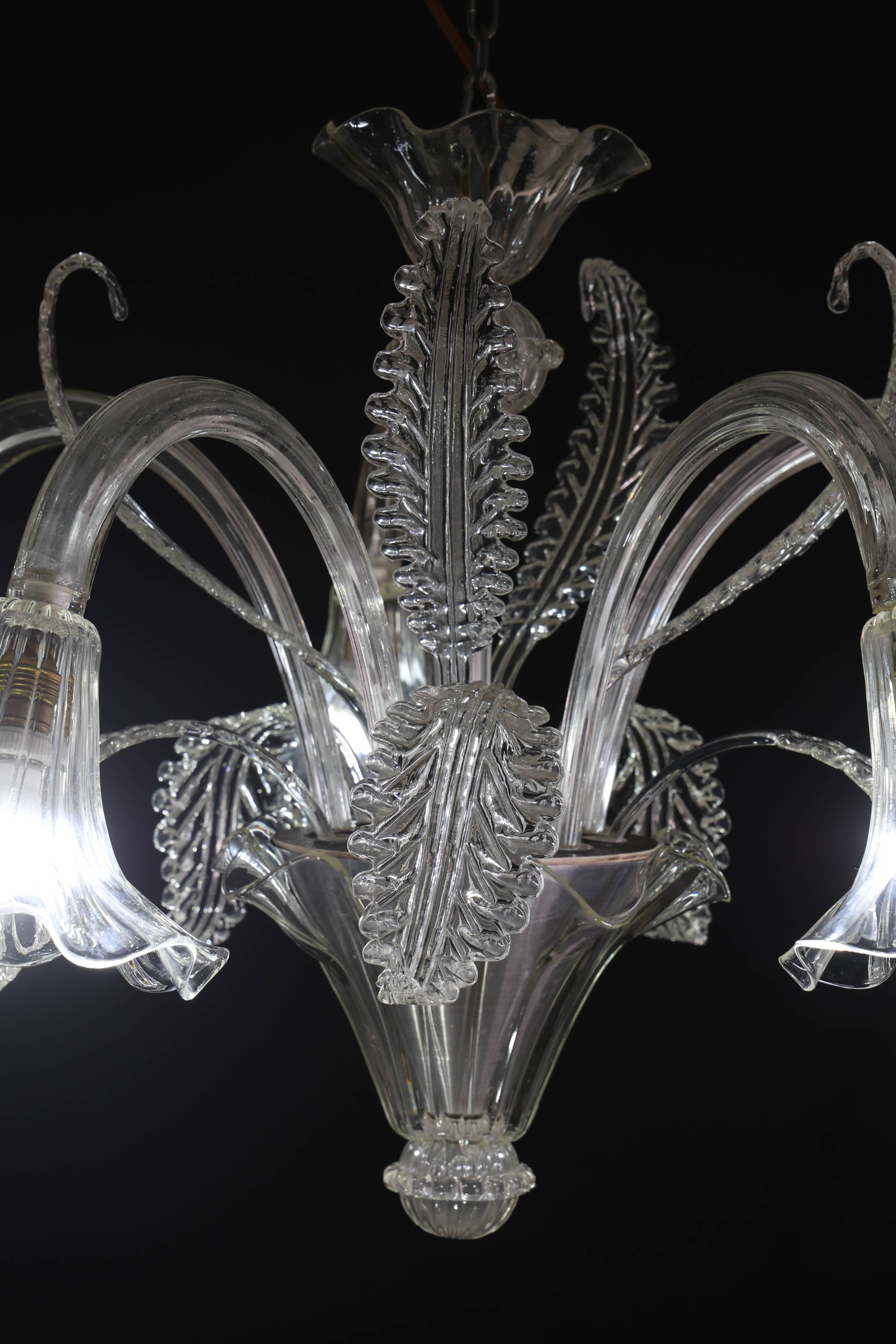 Large Art Decò Midcentury Italian Murano Glass Pendant, 1960s