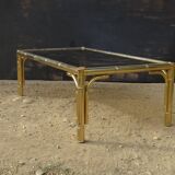 Table basse métal doré façon bambou 70/80's