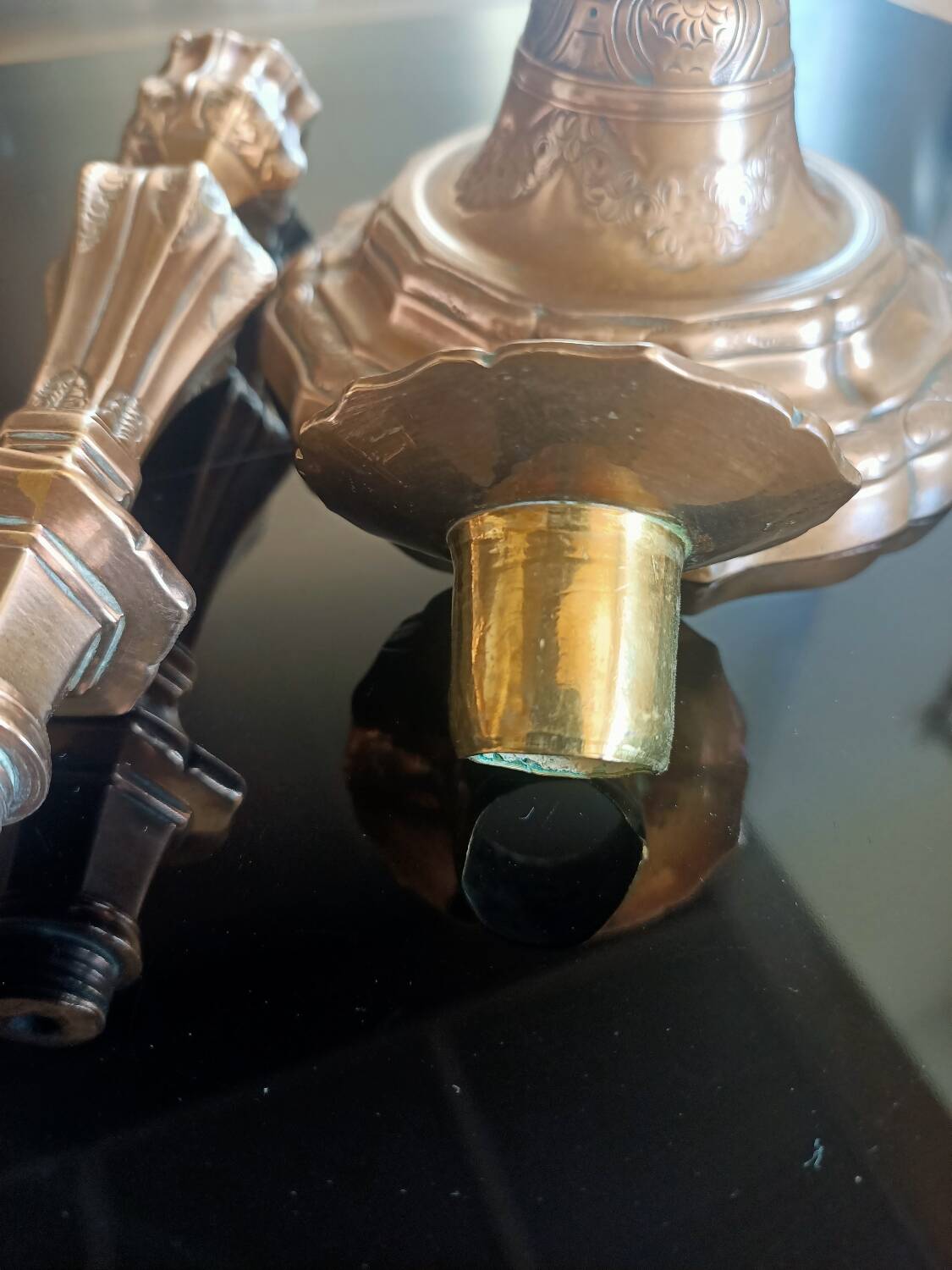 18th century chiseled bronze candlestick