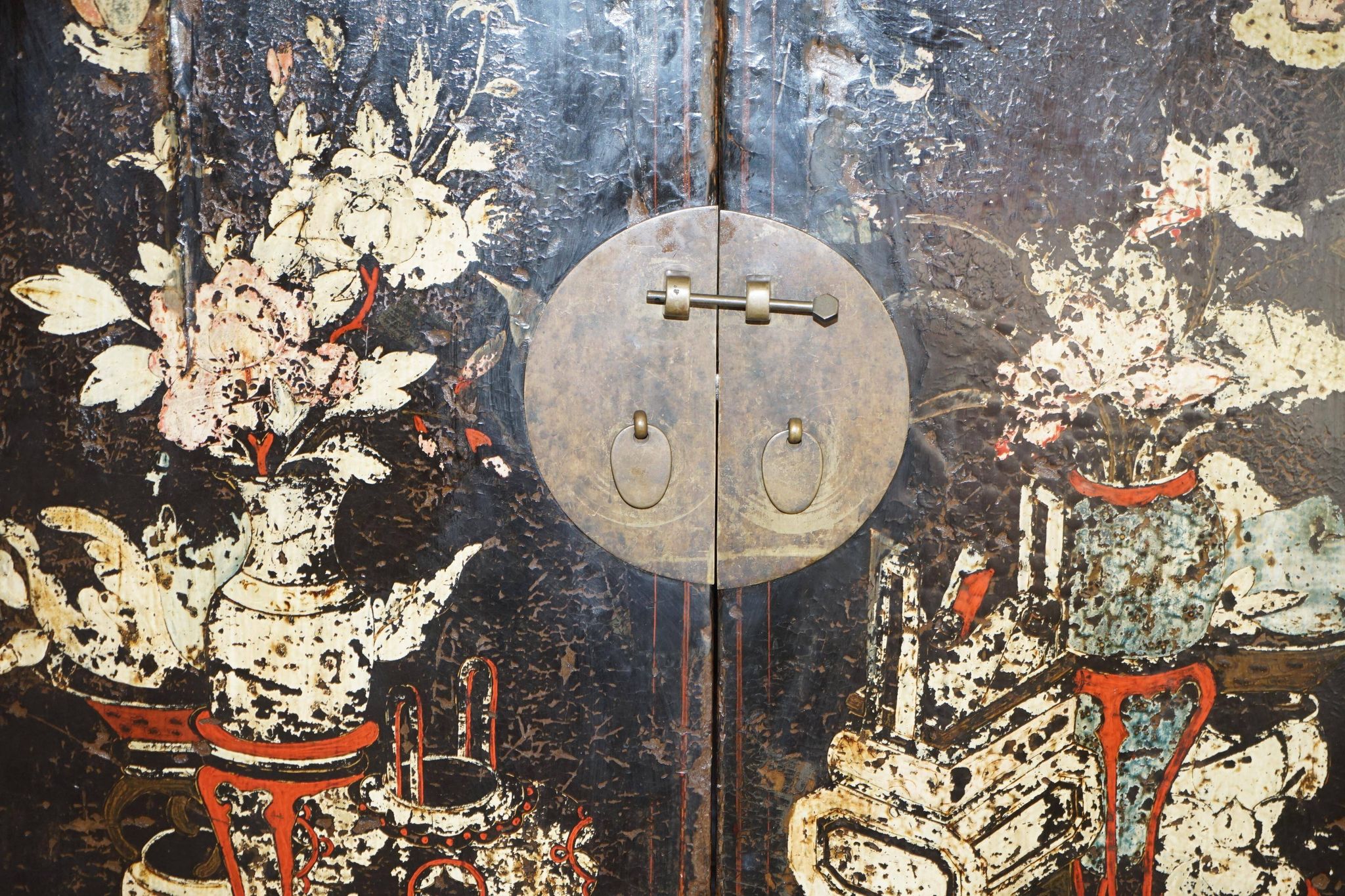 Antique Chinese wedding buffet hand-painted circa 1800