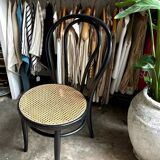 Bistro chair in black bent beech and cane