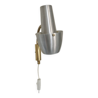 Vintage Wall Light from AJH Brass, Aluminium, 1960s Sweden