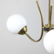 Italian Mid-century Brass and Opaline Glass Chandelier