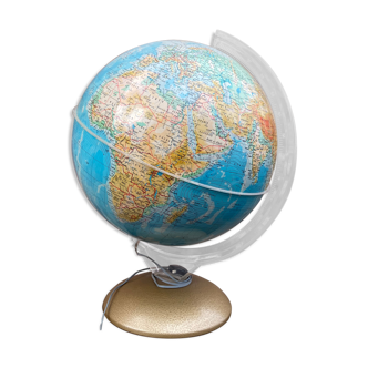 Globe terrestre lumineux mappemonde vintage Illumina 1965