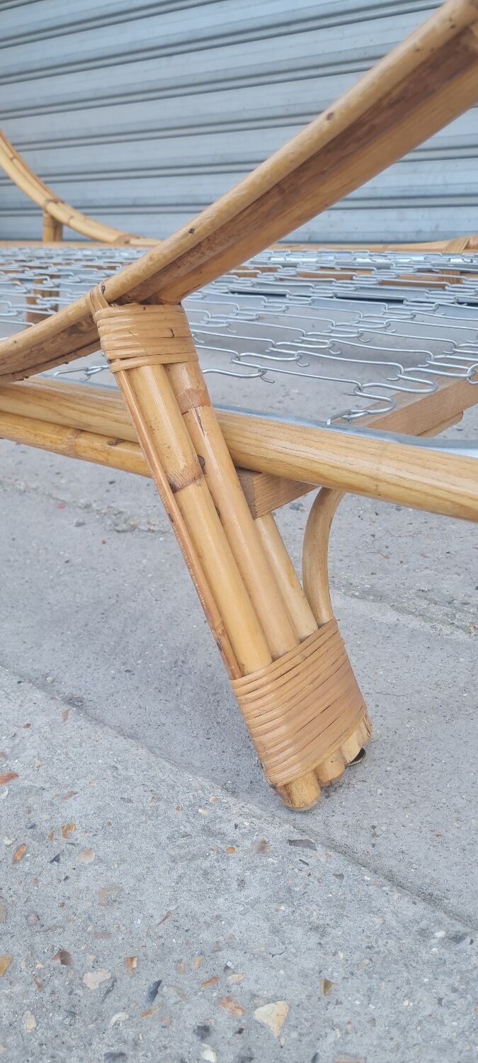 Ondaflex rattan bed 1960