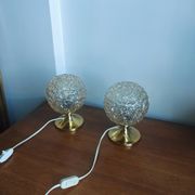 Pair of Space Age table lamps from the 70s – German design – Frosted glass "Ice"