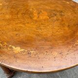 Antique round marquetry Empire table from the early 19th century