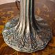 Mushroom lamp glass paste metal base patinated bronze 39x18 elec refurbished