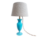 Blue Opaline Glass Table Lamp, 1970s