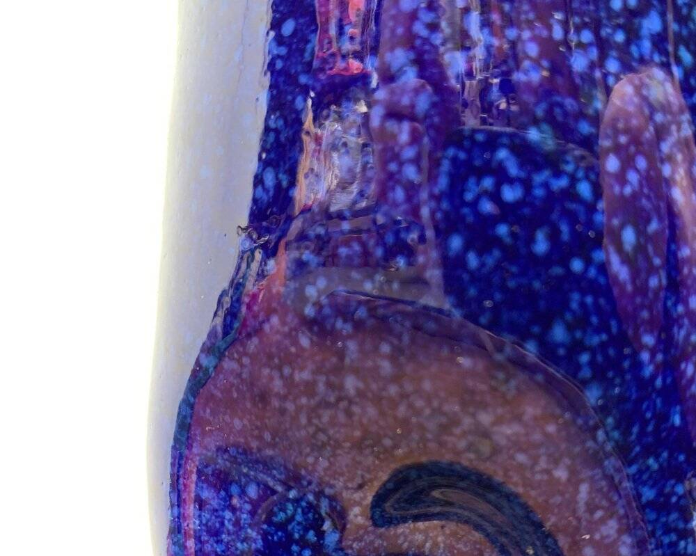 Organic ceramic vase from the mid-century by BKW Böttger Keramik Wandsbek, Hamburg, Germany, 1960s.