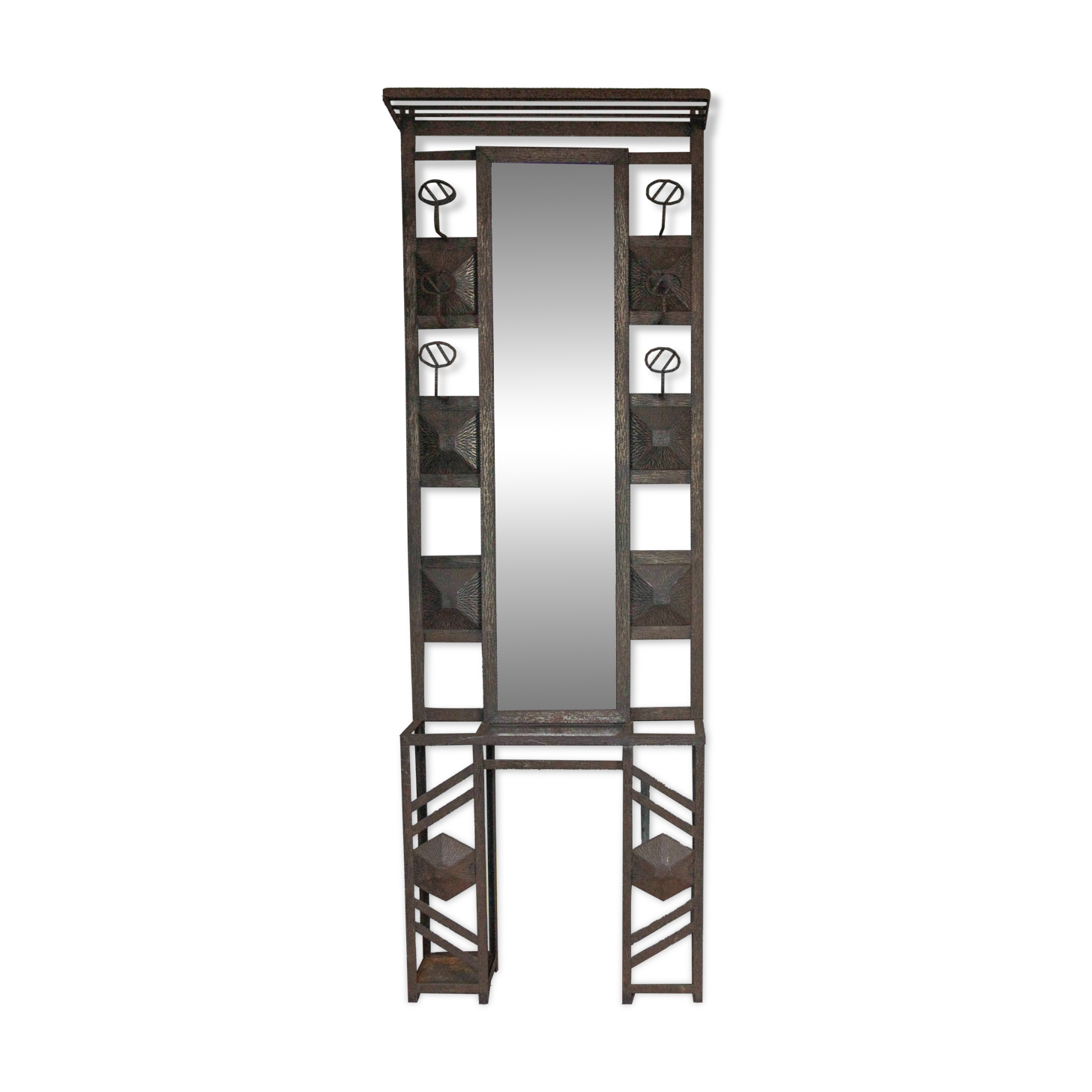 Art deco coat rack, wrought iron coat rack, cloakroom