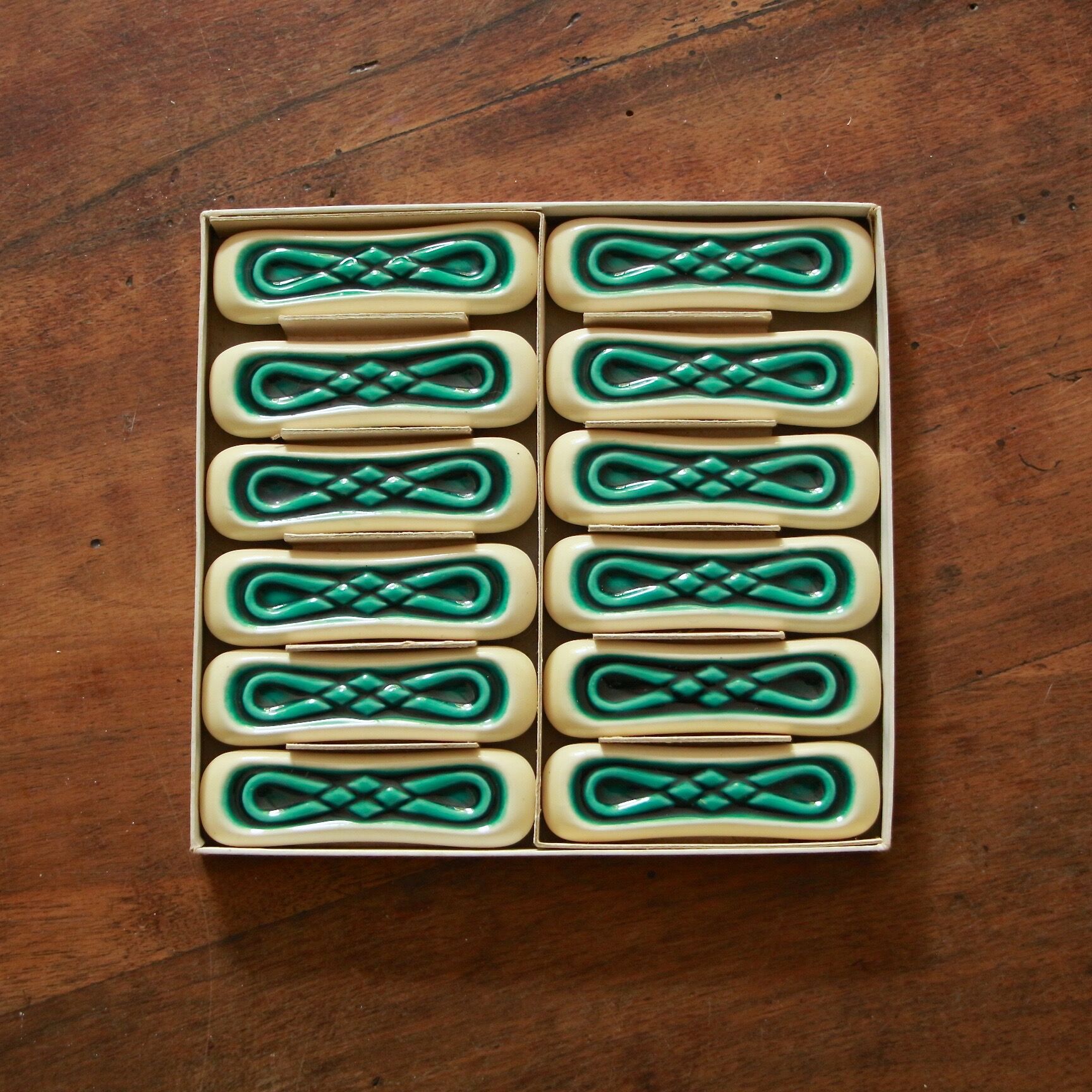 Porte-couteaux en céramique turquoise