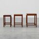 Set of 3 oak wood stacking tables in Art Deco style, France ca. 1925