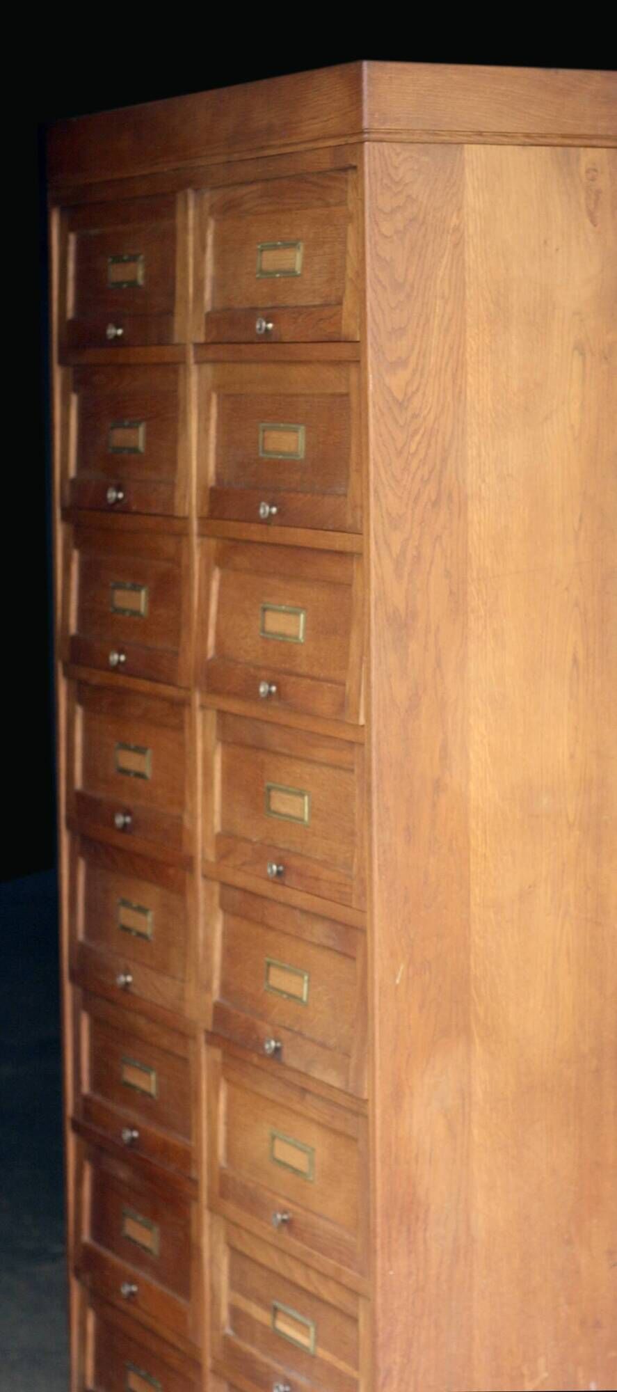 Oak flap cabinet (1930s/40s). Comes from a school.