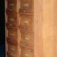 Oak flap cabinet (1930s/40s). Comes from a school.