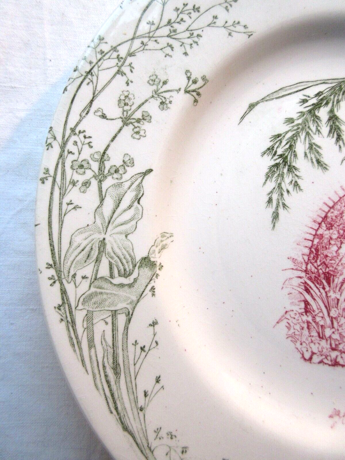 Flat art deco plate in Lunéville porcelain: fluvial model