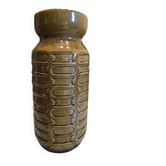 Vase Carstens Tönnieshof – West Germany – Olive green geometric relief – A