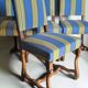 4 sheep bone chairs, Louis XIII style