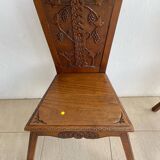Pair of antique hand-carved Savoyard chairs