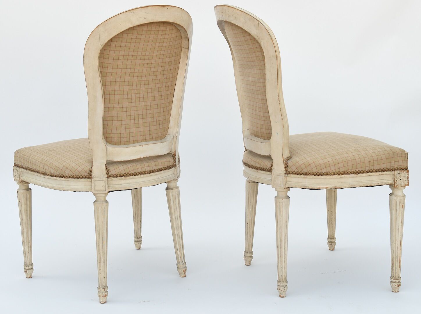Set of 4 white chairs Louis XVI style
