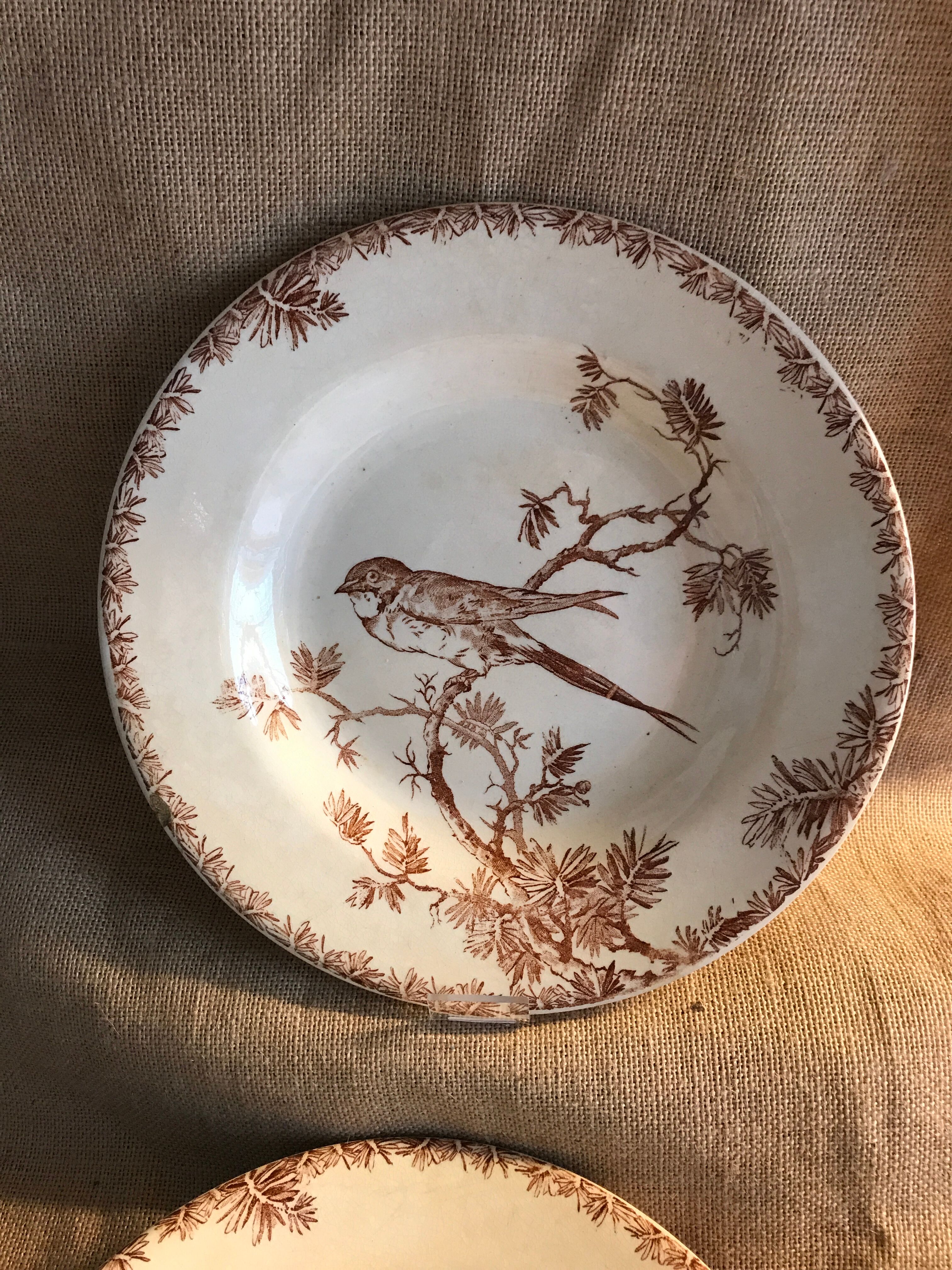 4 hollow plates porcelain opaque Gien Provençal model