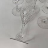 8 grands verres en cristal de saint Louis, modèle Moselle. Années 30.