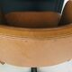 Pair of brown faux leather armchairs - black metallic footing - 1960