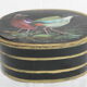 Napoleon III style metal box with painted and signed leather