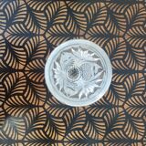 Vintage chiseled transparent glass vase