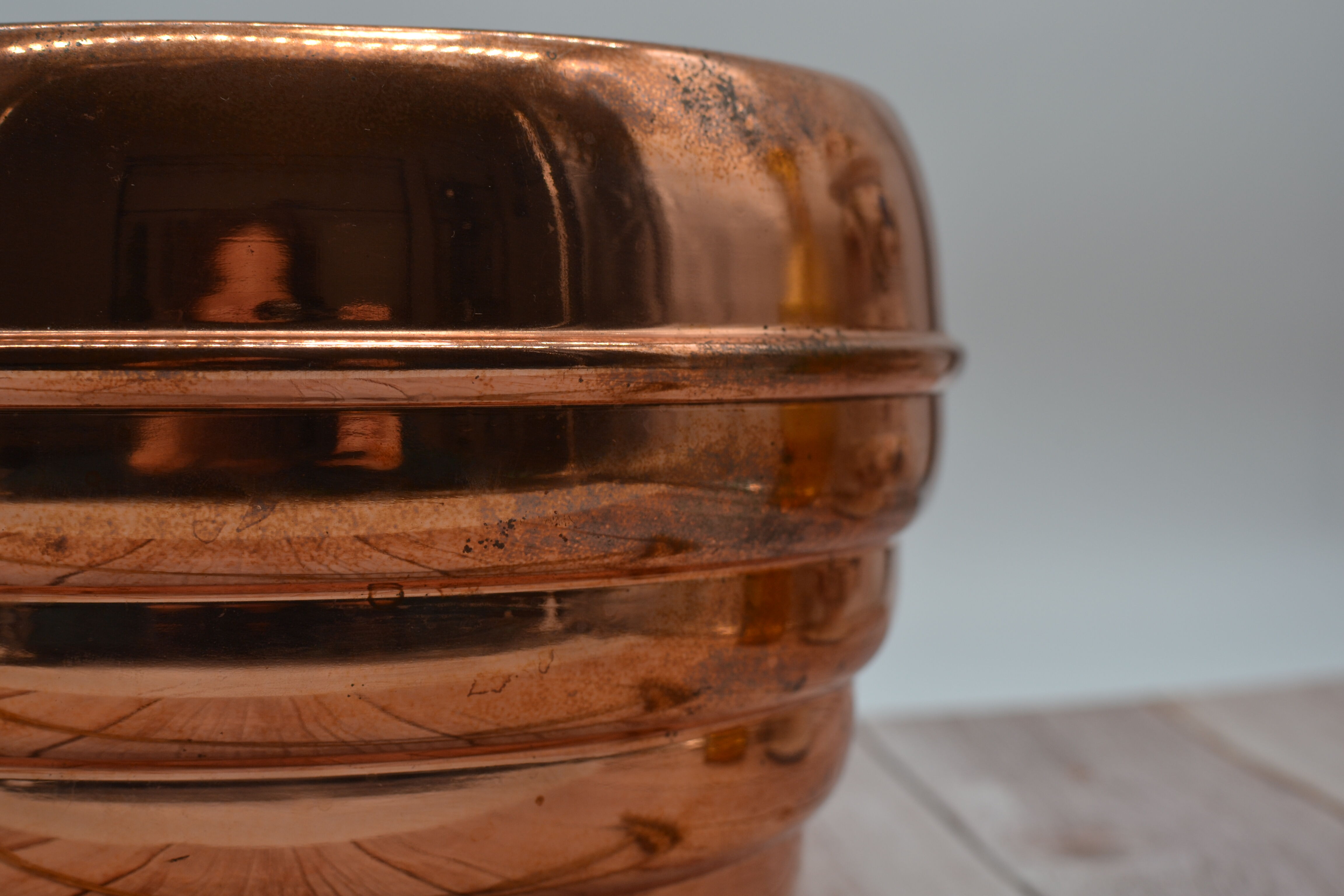 Old copper pot cover