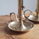 Paire de bougeoirs en laiton