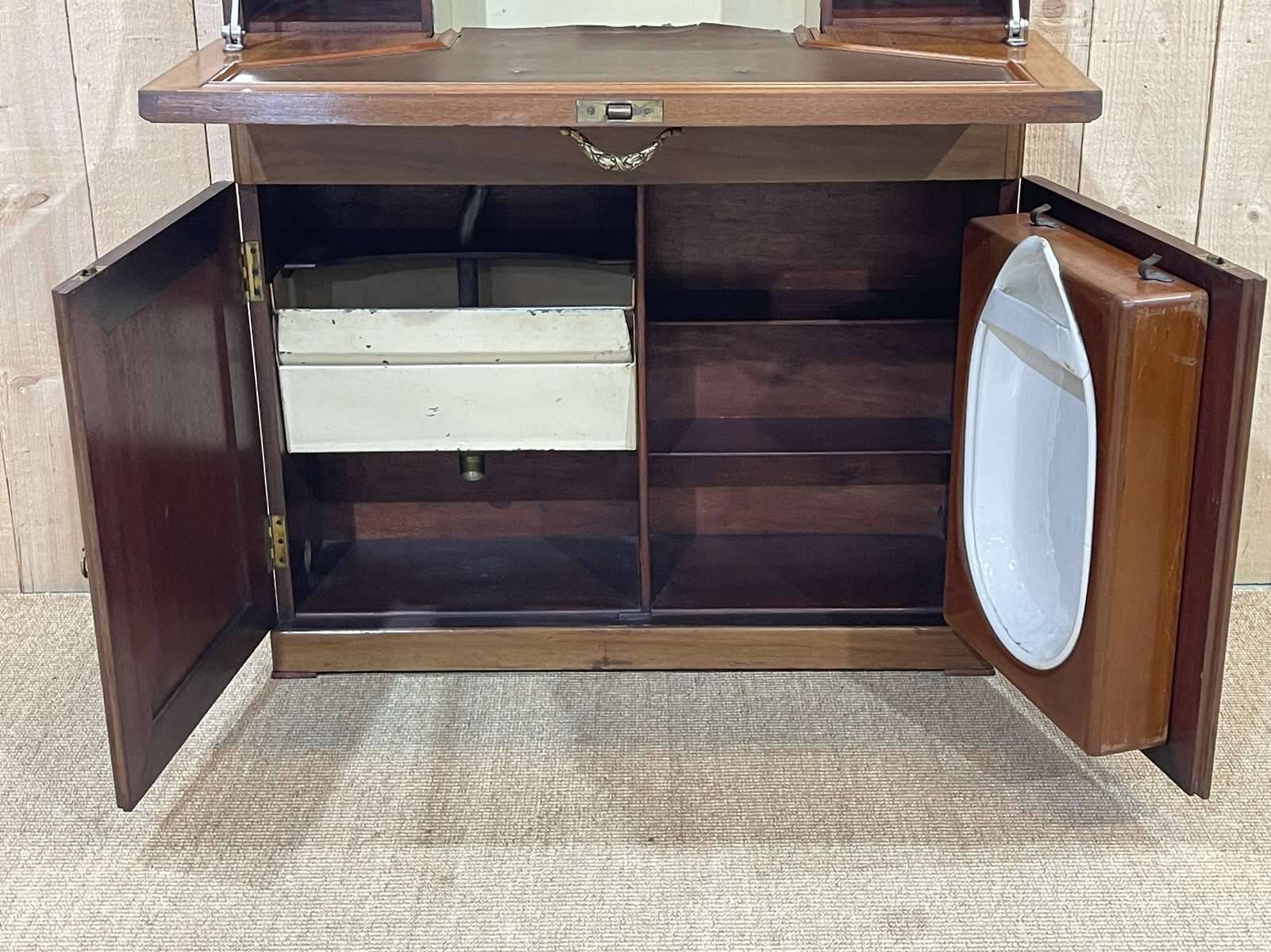 1930s mahogany boat cabin toilet furniture
