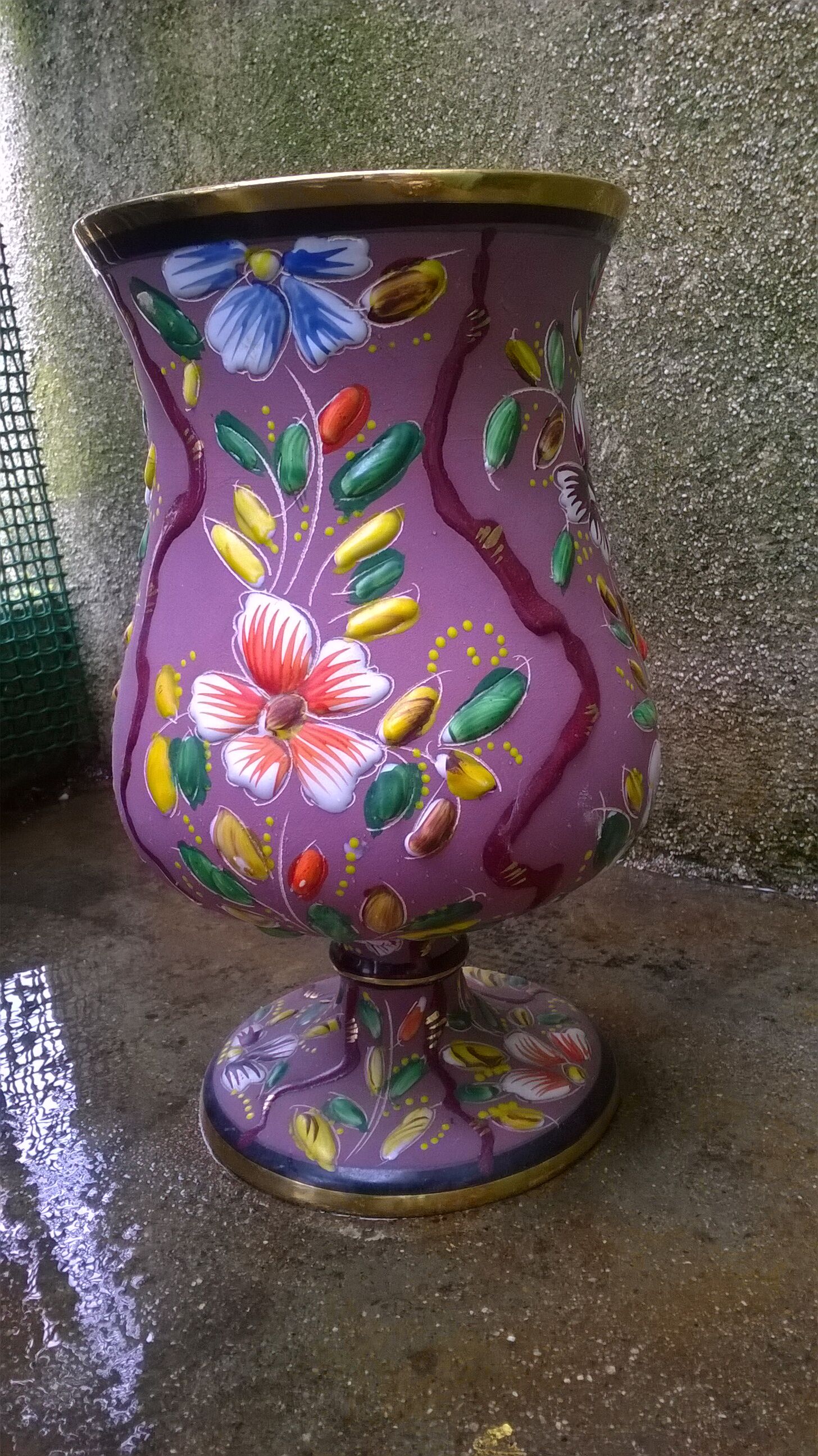 Vintage enamelled vase