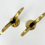 Pair of Lily brass candle holders, Ystad Metall, Sweden, design Ivar Ålenius Björk