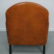 Vintage Dutch leather club chair in cognac color