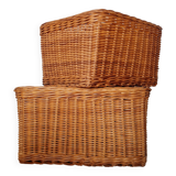 Pair of wicker baskets - planters