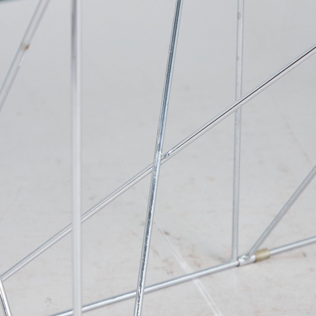 Max Sauze dining table in chrome steel wire and glass 1970s France