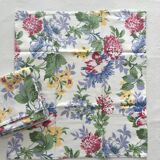 6 serviettes de table à fleurs en coton vintage